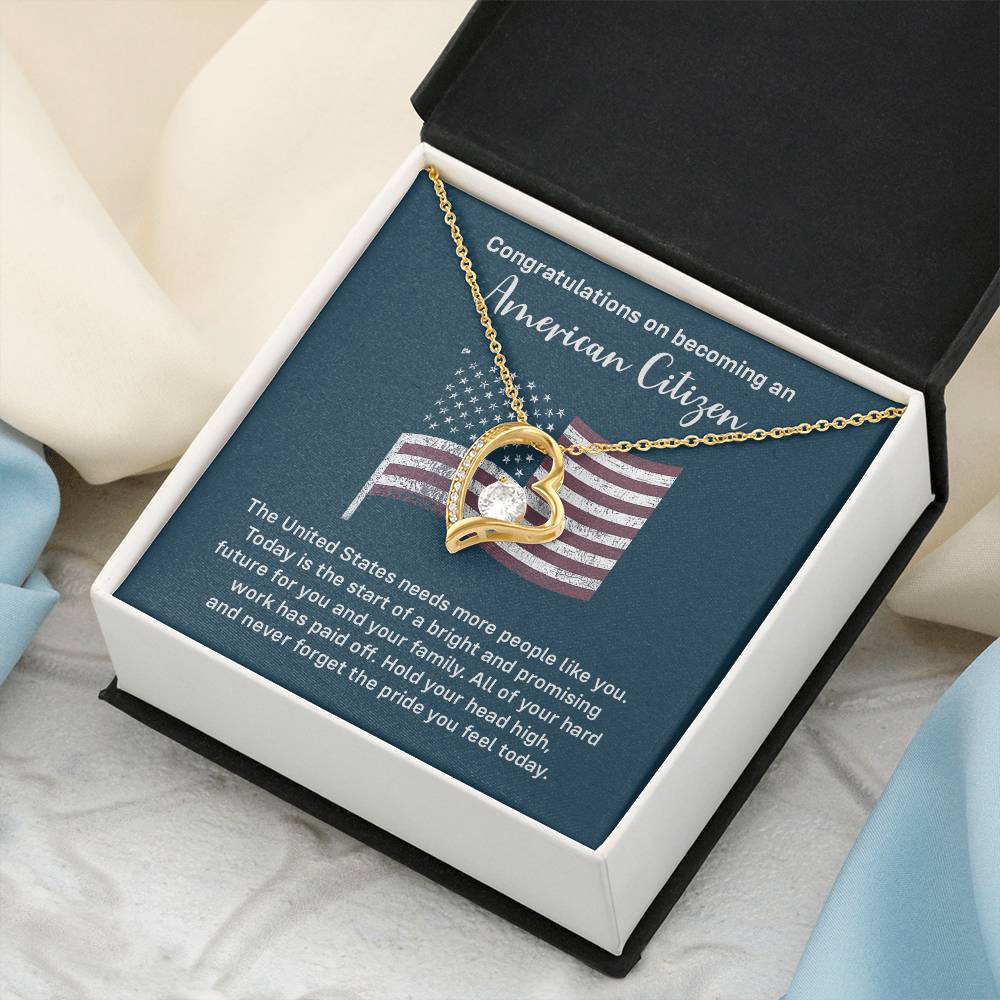 Congratulations Necklace For New American Citizen Necklace For New American Citizen Necklace With Citizenship Message Gift For New American Adventure Necklace For Pursuing Your Dreams Necklace For New Adventure As U.s. Citizen