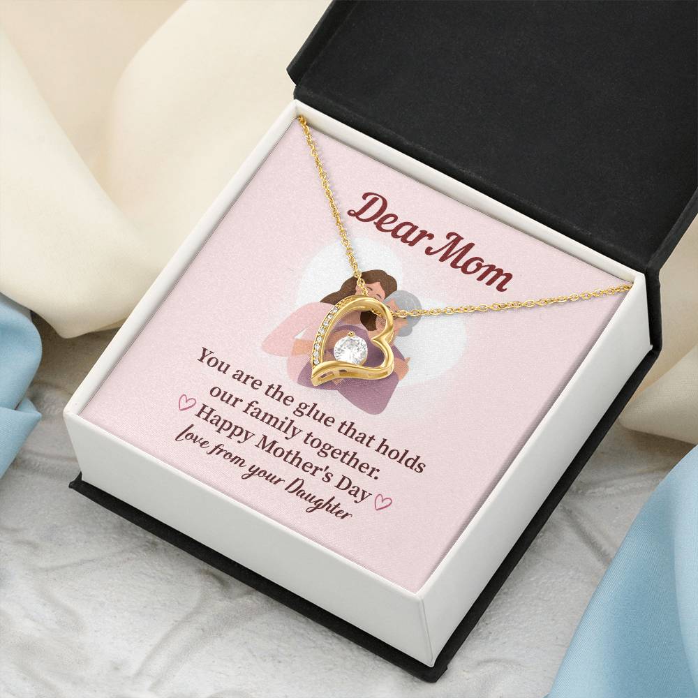 Dear Mom Family Glue Pendant Elegant Jewelry For A Mother’s Day Gift Sweet Gift For A Wonderful Woman Heartfelt Necklace Sentimental Jewelry Thank You Pendant Gift For A Special Mom Sweet Pendant For Family Love