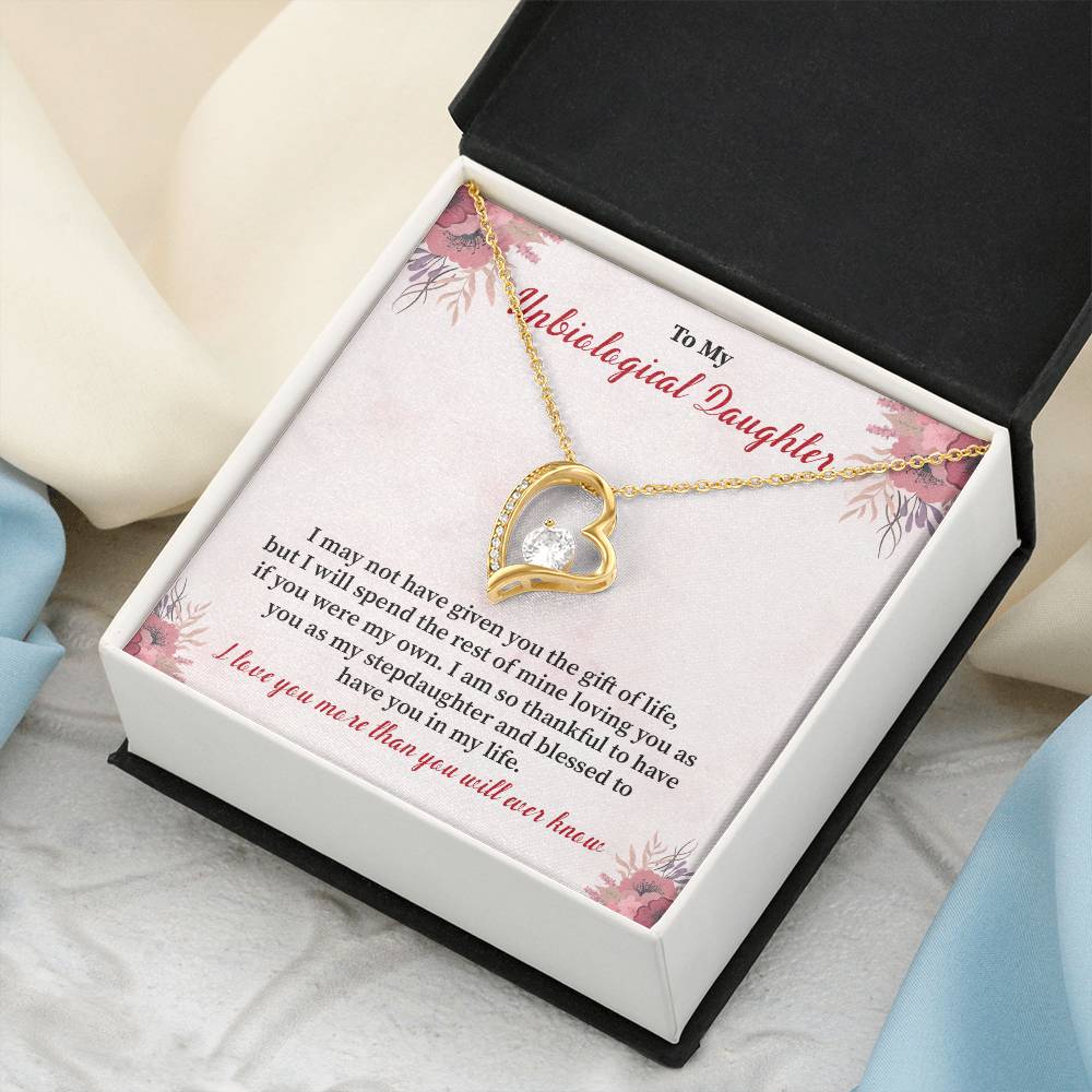 Unbiological Daughter Necklace – Heart Pendant Gift