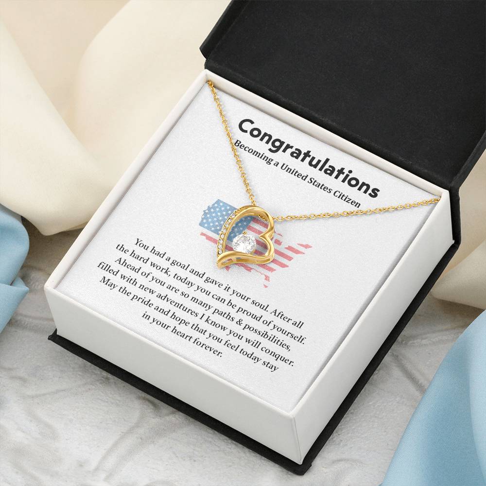 Congratulations Necklace For New U.s. Citizen  Necklace For New U.s. Citizen Gift For U.s. Citizenship Ceremony Necklace For Achieving U.s. Citizenship Jewelry For New U.s. Citizen Gift For U.s. Citizenship Achievement Necklace For U.S Citizenship Journey