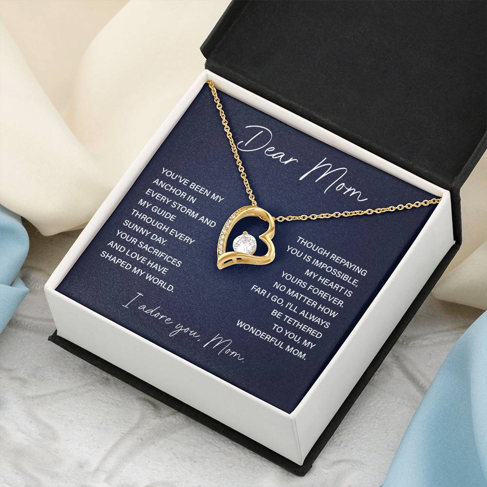 Dear Mom Mom Anchor Necklace Mother’s Love Gift Wedding Necklace Birthday Gift Necklace Guide Necklace Appreciation Pendant Anniversary Mom Gift Christmas Pendant Mom-child Bond Necklace Grandma Love Gift Valentine Necklace Gift