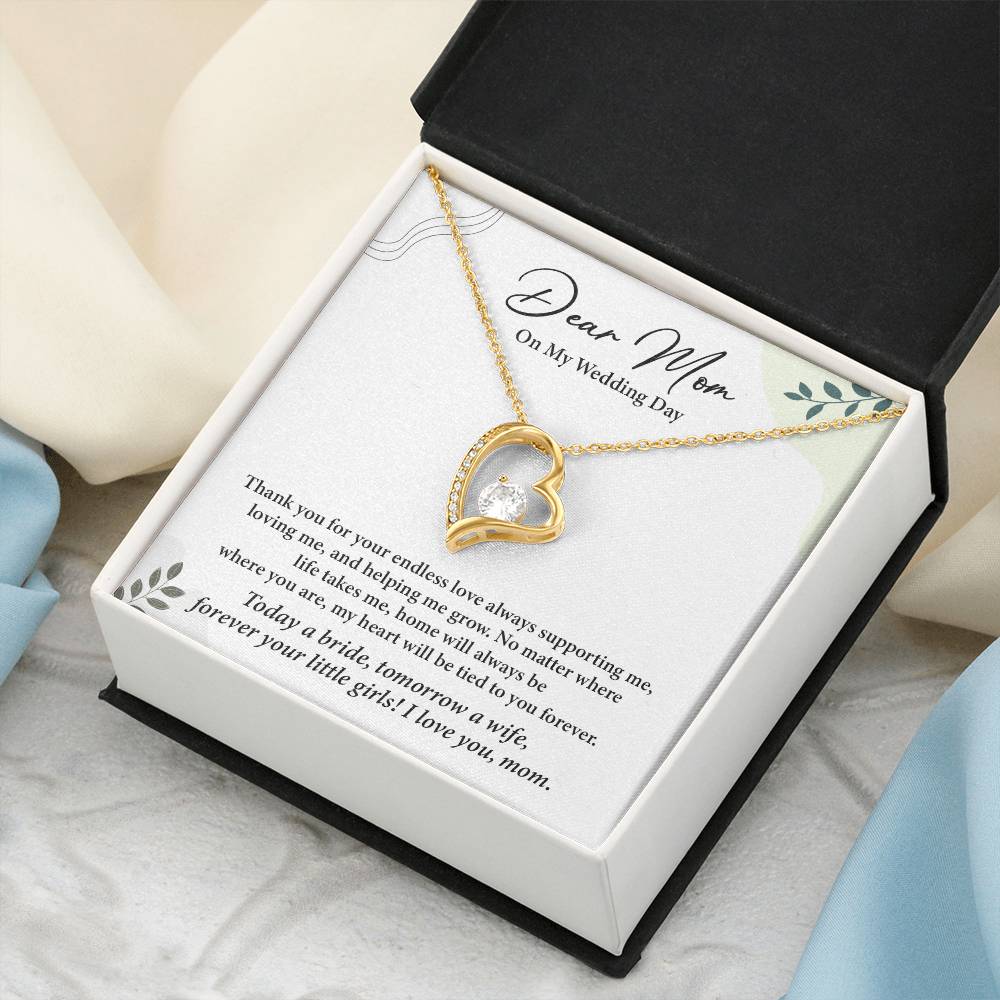 Dear Mom On My Wedding Day Heartfelt Necklace Gift From Daughter Dear Mom On My Wedding Day Mother Wedding Day Gift Sentimental Gift For Mother From Daughter Forever Your Little Girl Wedding Gift Gift For Mom On Daughter’s Wedding Day