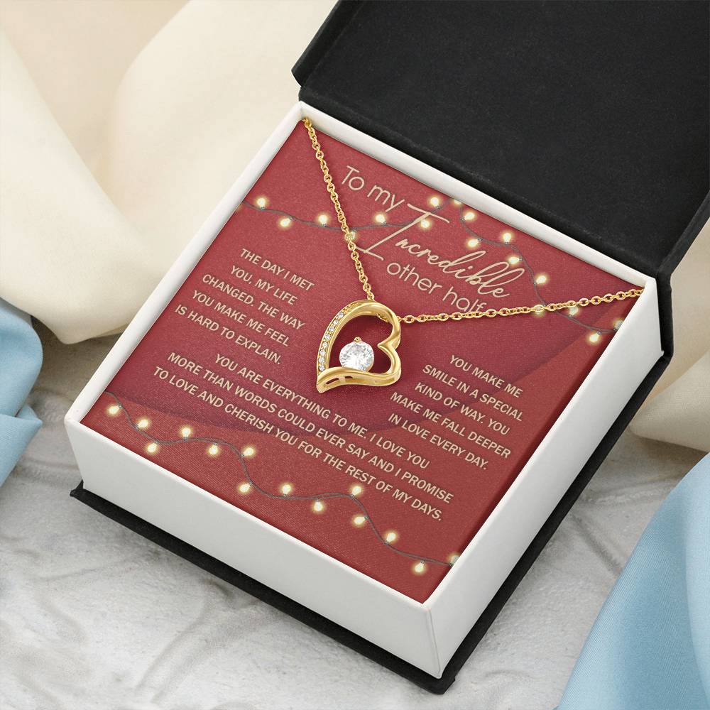 Romantic Necklace Gift for Partner – Message Card & Box
