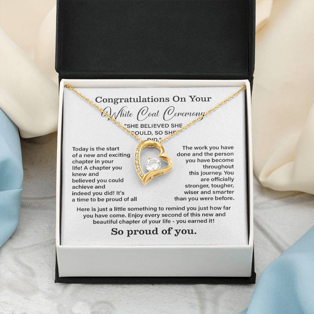 Congratulations On Your White Coat Ceremony New Adventures Necklace Hard Work Pay Off Necklace Enjoy The Journey Necklace Personal Growth Jewelry Daily Inspiration Necklace Heartfelt Message Necklace Congratulation Necklace She Believed She Could Necklace