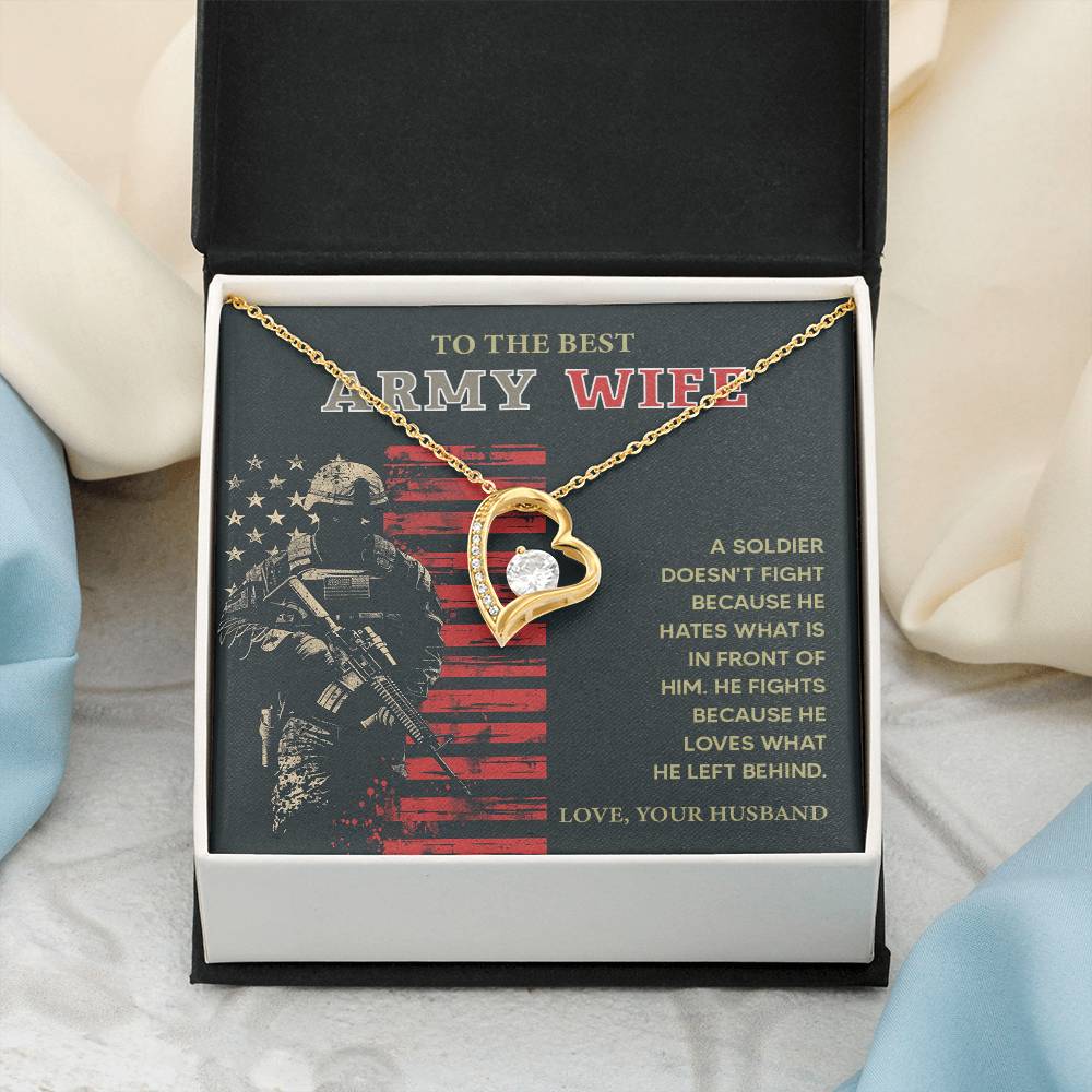 To the Best Army Wife  Best Army Wife Jewelry gift from husband Love and Support Necklace Emotional Support Jewelry Thank You Jewelry for Wives Unique Gift for Military Wives Romantic Gift for Army Wives My Beautiful Wife Jewelry Forever Together Necklace