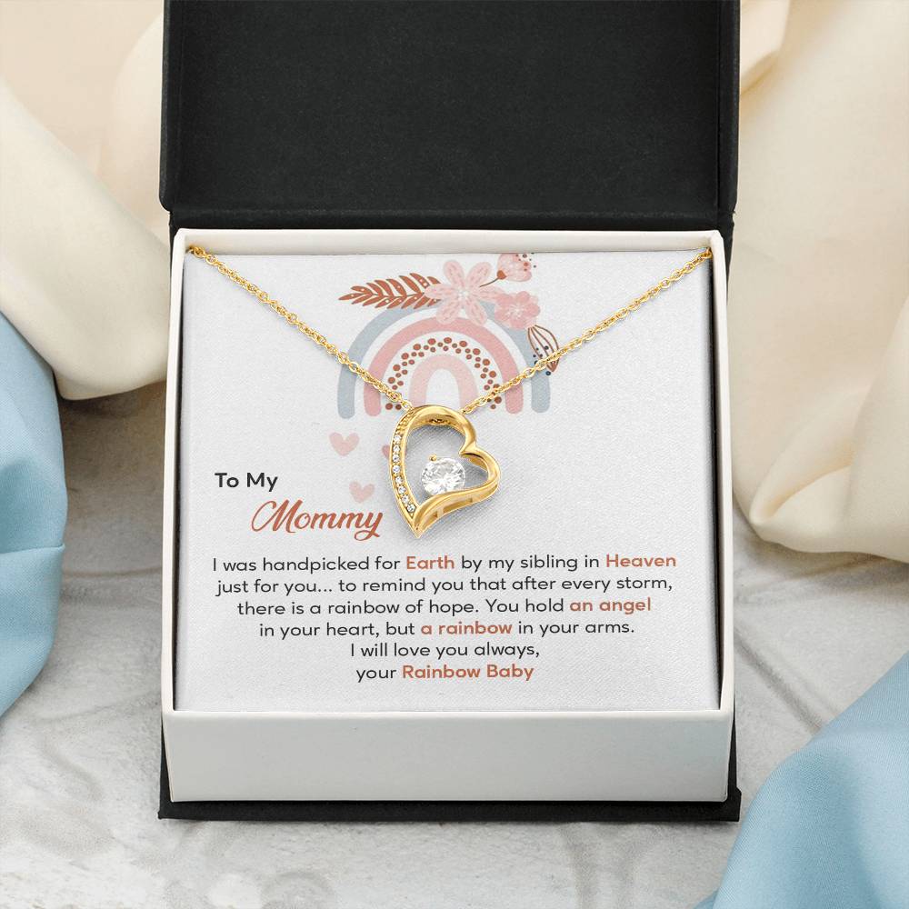 Rainbow Baby to Mom Necklace Gift with Message Card