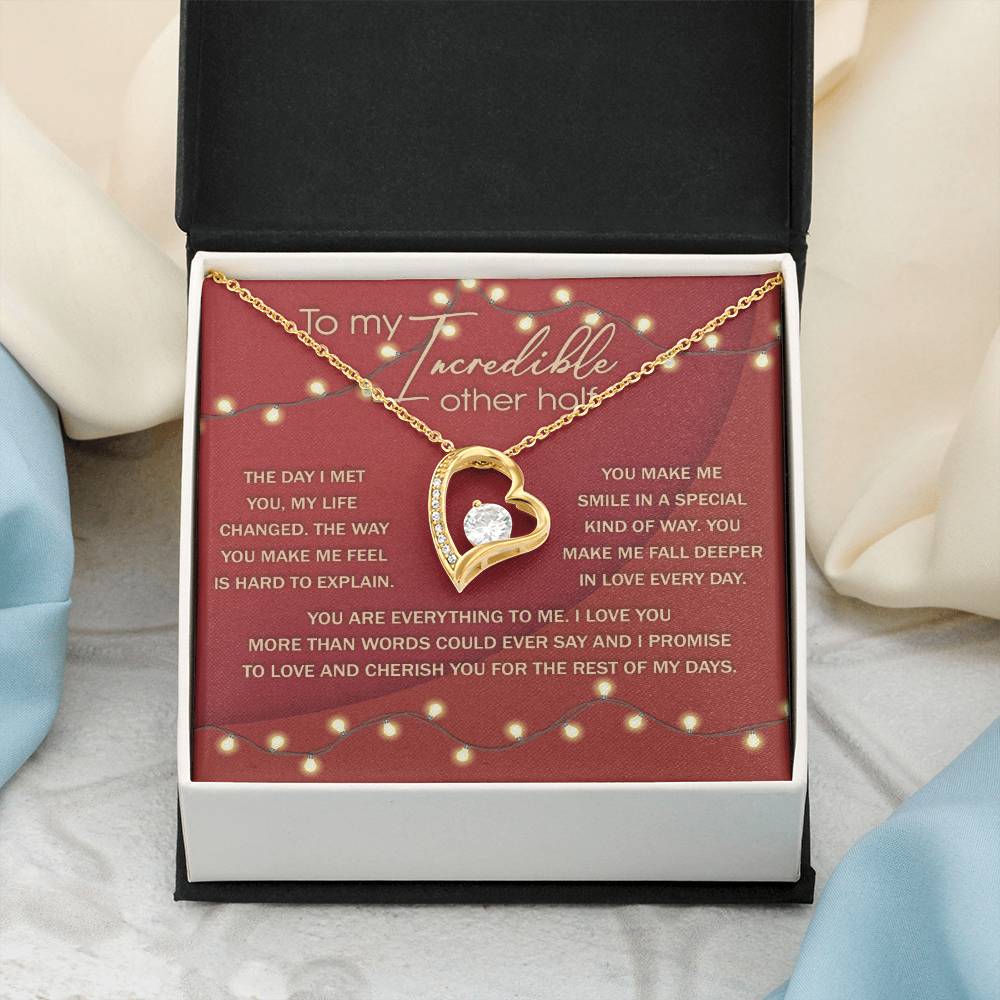 Romantic Necklace Gift for Partner – Message Card & Box