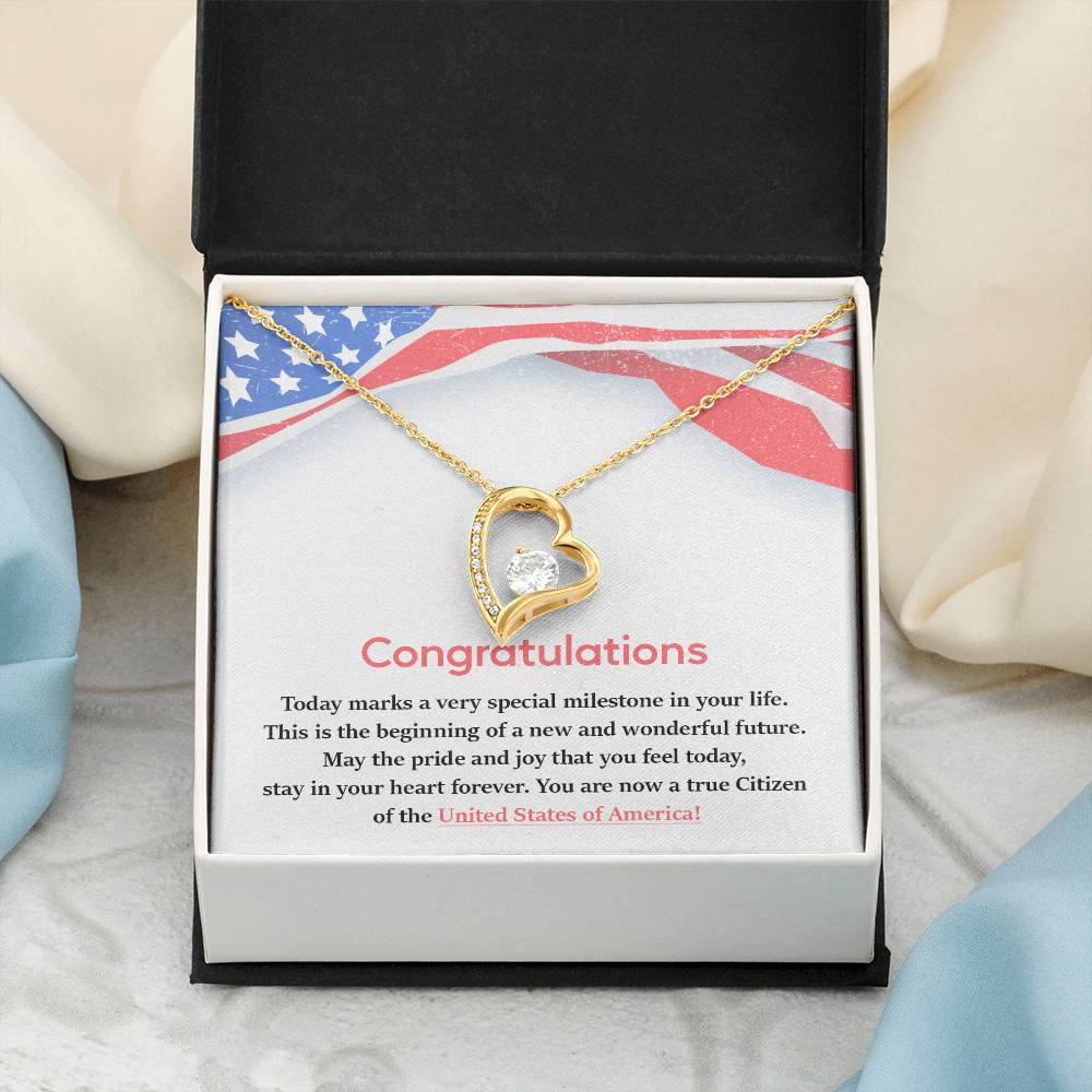 Congratulations Necklace For New U.s. Citizen Necklace For New U.s. Citizen Gift For New American Citizen Necklace With Citizenship Message Necklace For Official U.s. Citizen Gift For New U.s. Patriot Jewelry For New U.s. Citizen Jewelry For U.s.