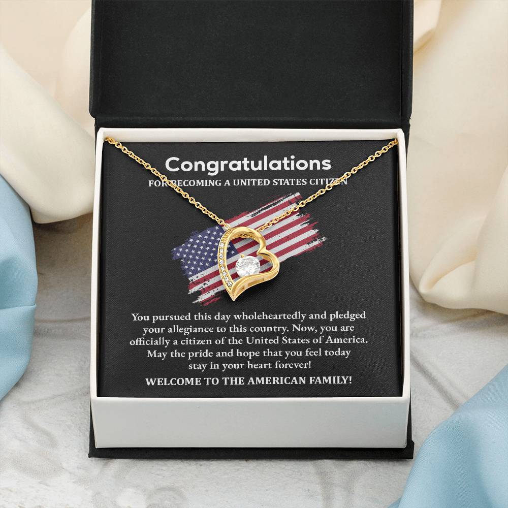 Congratulations Necklace For New U.s. Citizen Necklace For New U.s. Citizen Gift For U.s. Citizenship Success Necklace With Citizenship Message U.s. Citizenship Celebration Gift Jewelry For New U.s. Citizen Necklace For Citizenship Pledge