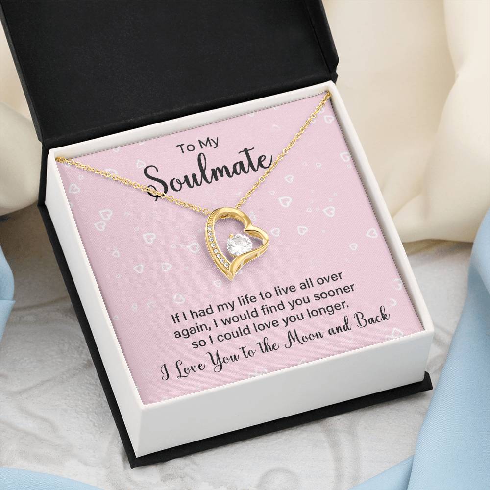 Soulmate Necklace Gift for Her with Message Card