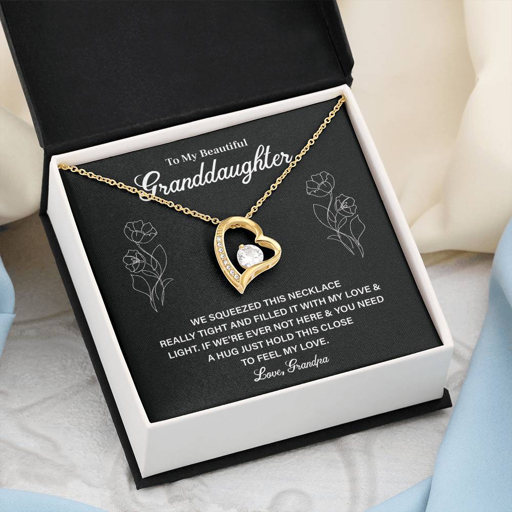 Granddaughter Necklace Gift from Grandpa – Message Card