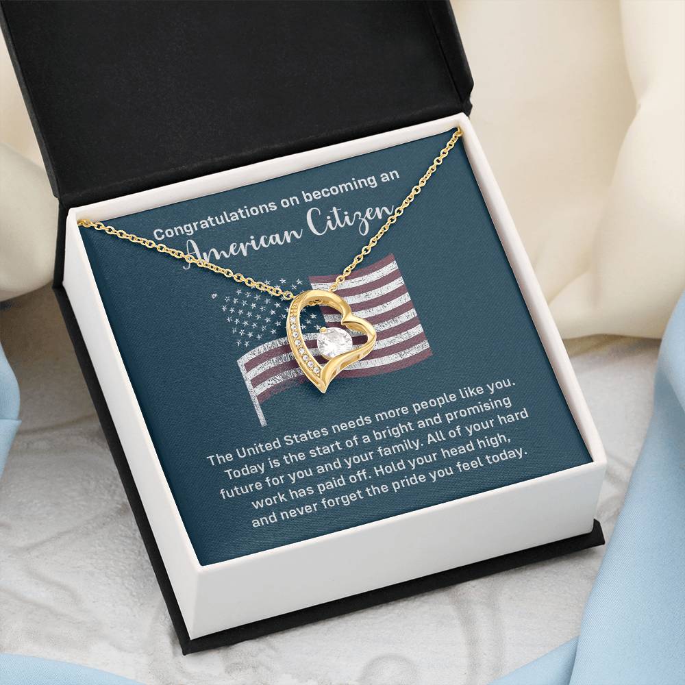 Congratulations Necklace For New American Citizen Necklace For New American Citizen Necklace With Citizenship Message Gift For New American Adventure Necklace For Pursuing Your Dreams Necklace For New Adventure As U.s. Citizen