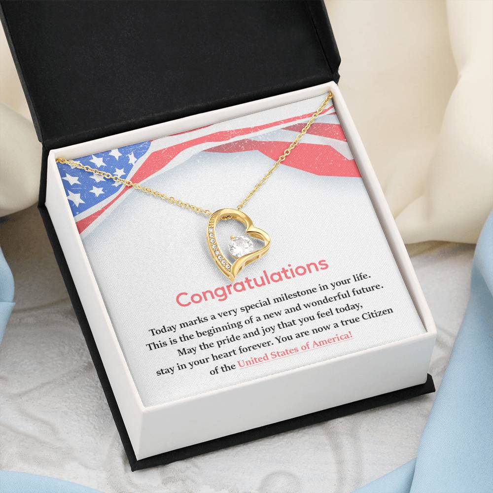 Congratulations Necklace For New U.s. Citizen Necklace For New U.s. Citizen Gift For New American Citizen Necklace With Citizenship Message Necklace For Official U.s. Citizen Gift For New U.s. Patriot Jewelry For New U.s. Citizen Jewelry For U.s.