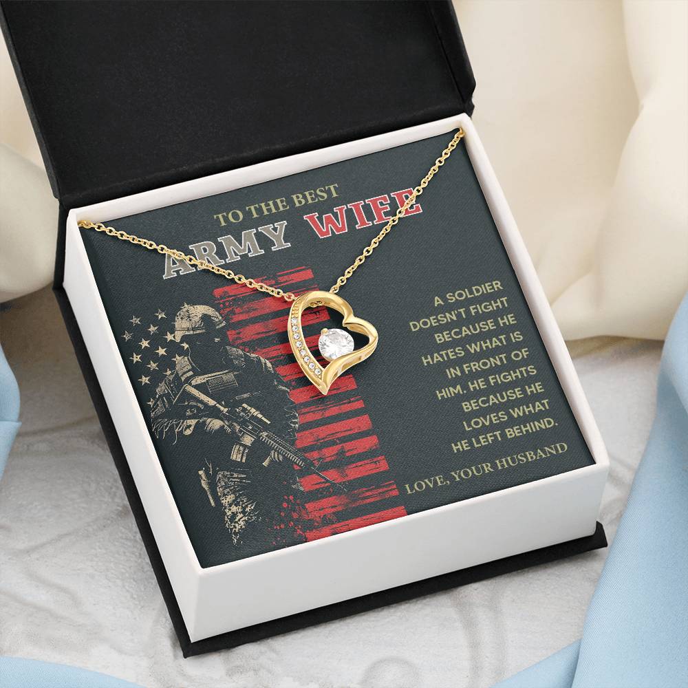 To the Best Army Wife  Best Army Wife Jewelry gift from husband Love and Support Necklace Emotional Support Jewelry Thank You Jewelry for Wives Unique Gift for Military Wives Romantic Gift for Army Wives My Beautiful Wife Jewelry Forever Together Necklace