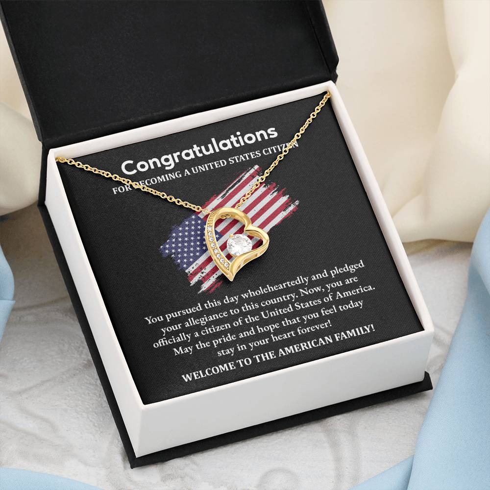 Congratulations Necklace For New U.s. Citizen Necklace For New U.s. Citizen Gift For U.s. Citizenship Success Necklace With Citizenship Message U.s. Citizenship Celebration Gift Jewelry For New U.s. Citizen Necklace For Citizenship Pledge