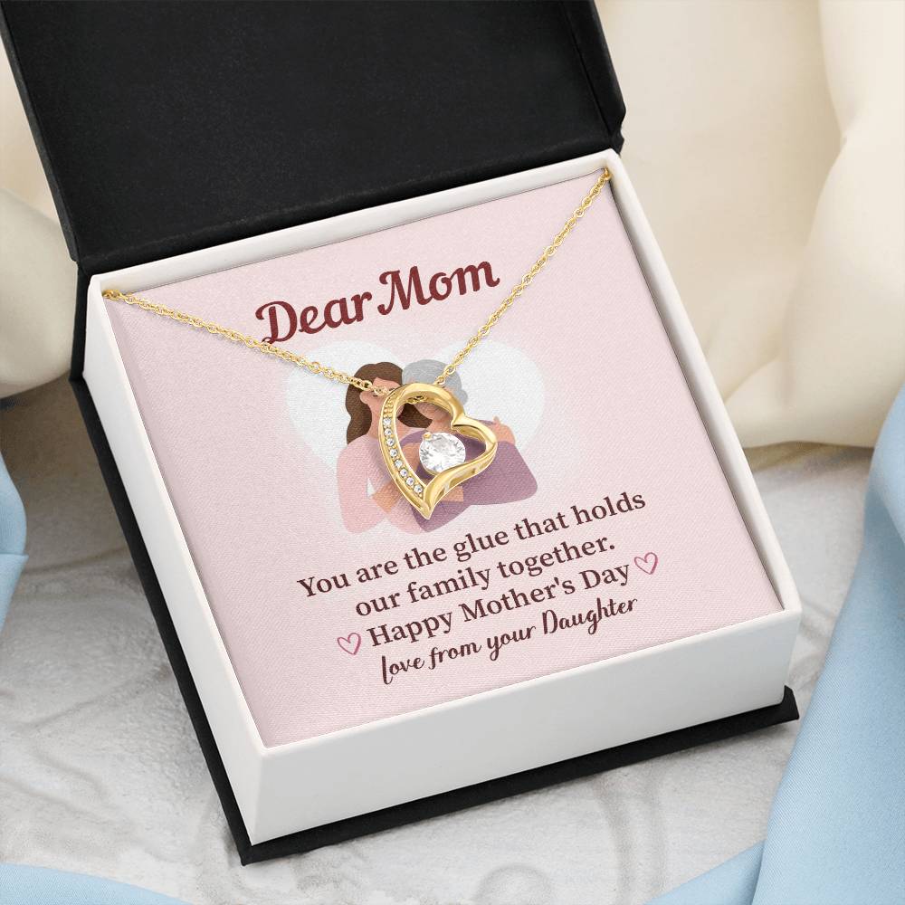 Dear Mom Family Glue Pendant Elegant Jewelry For A Mother’s Day Gift Sweet Gift For A Wonderful Woman Heartfelt Necklace Sentimental Jewelry Thank You Pendant Gift For A Special Mom Sweet Pendant For Family Love