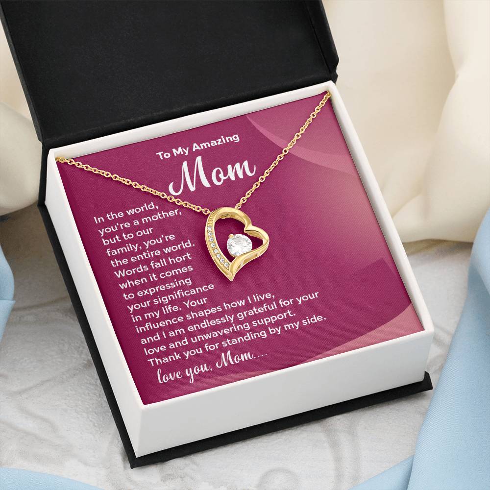 Mom Necklace Gift with Loving Message Card