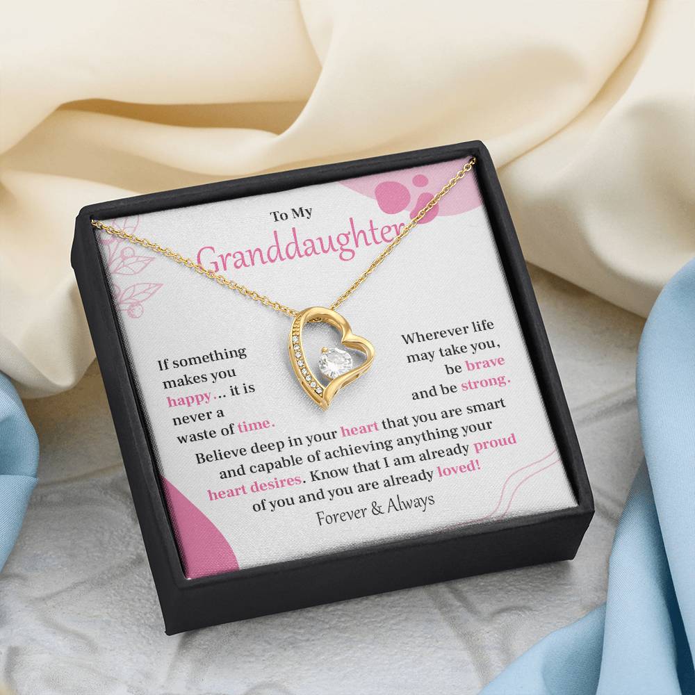 Encouraging Granddaughter Necklace with Heartfelt Message