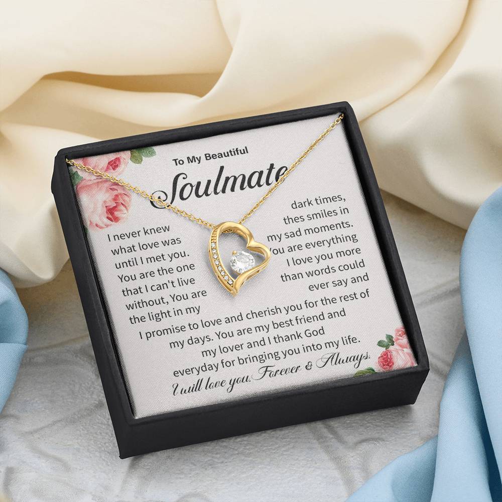 Soulmate Necklace Gift for Her – Love Message Card