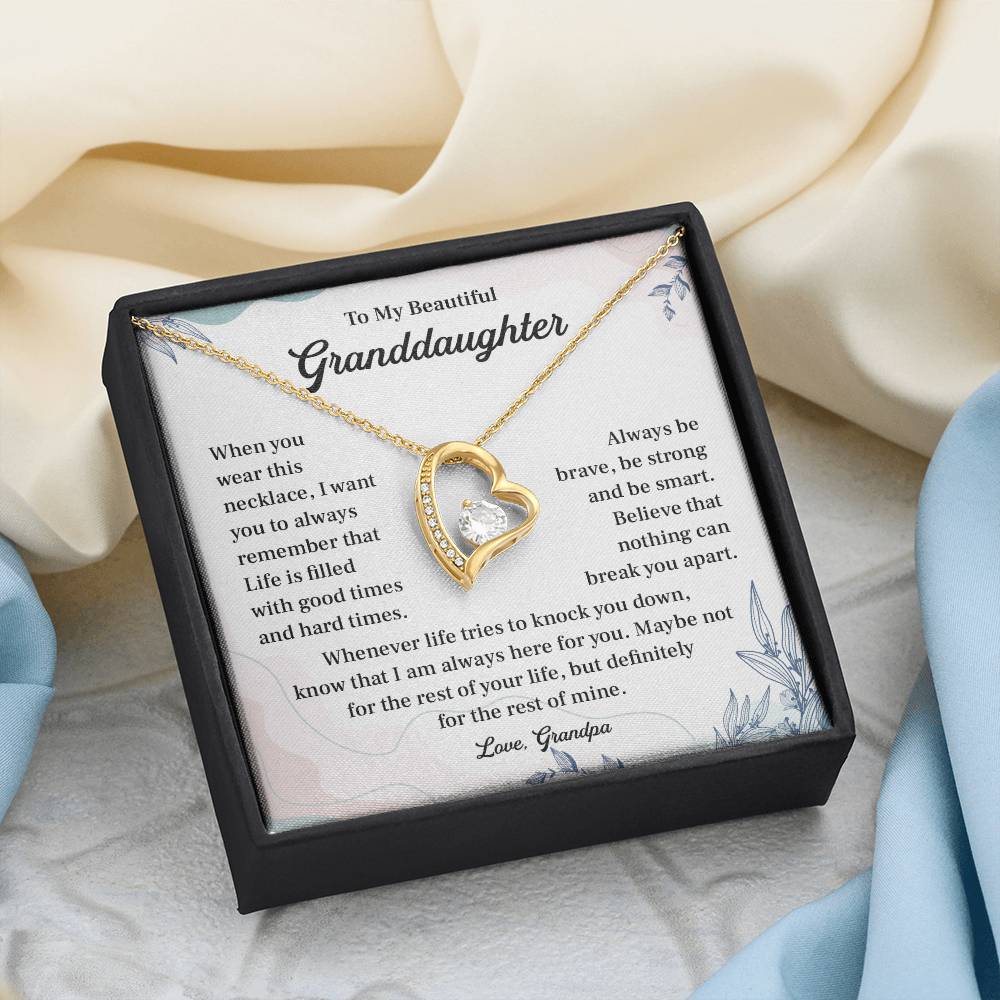 Granddaughter Necklace from Grandpa – Encouraging Message Card