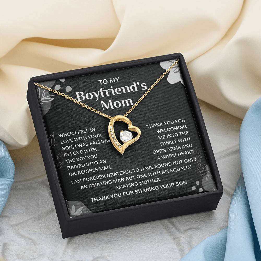 Boyfriend’s Mom Necklace Gift – Heartfelt Message Box