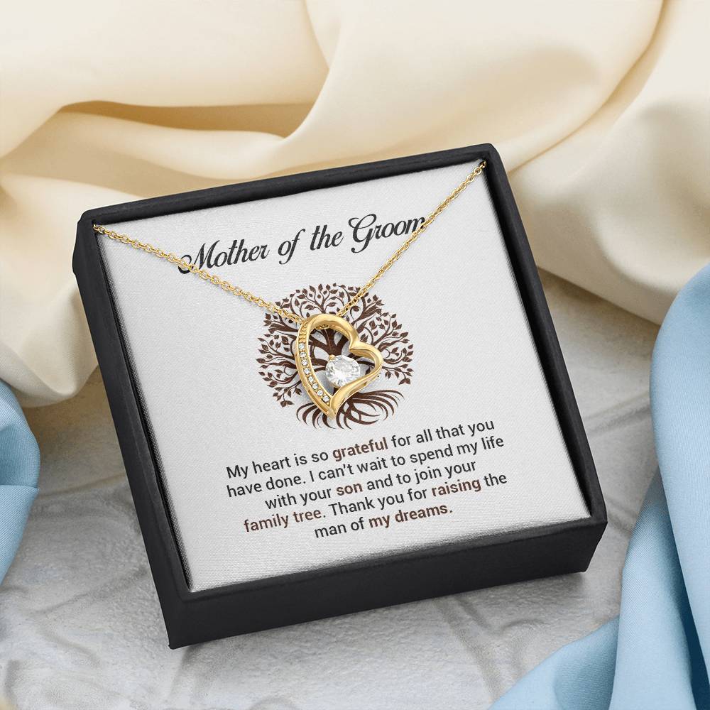 Mother of Groom Necklace Gift from Bride with Message Card