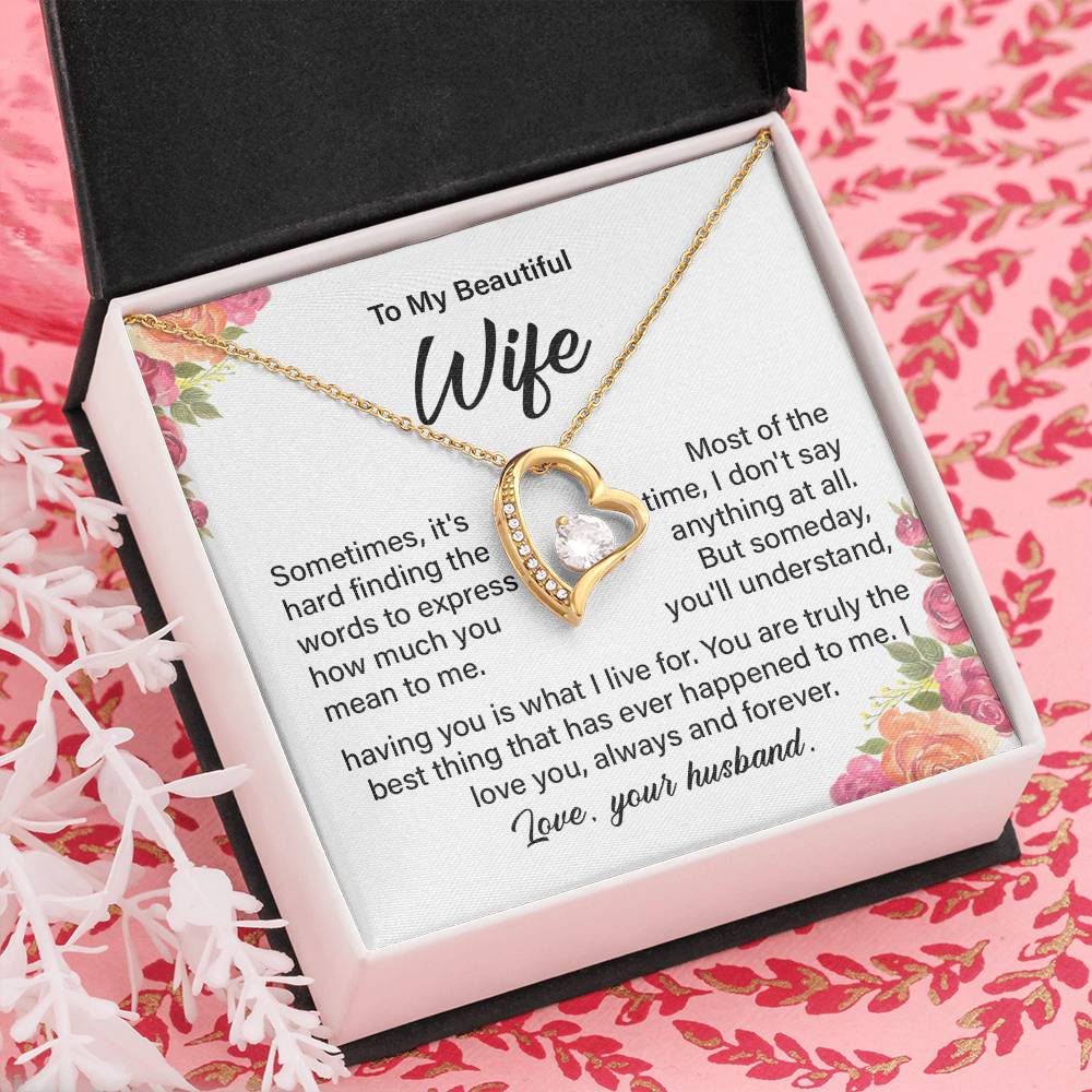 Gift for Wife from Husband with Romantic Floral Card