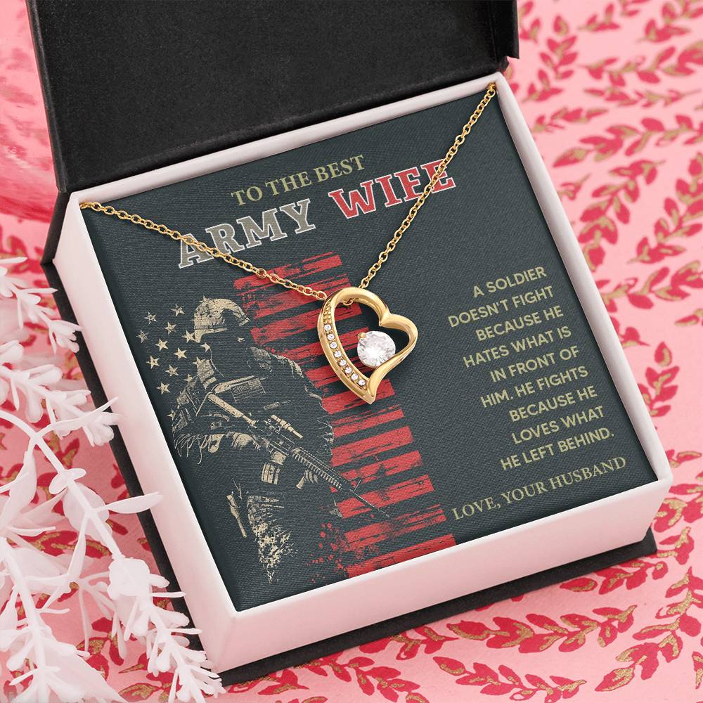 To the Best Army Wife  Best Army Wife Jewelry gift from husband Love and Support Necklace Emotional Support Jewelry Thank You Jewelry for Wives Unique Gift for Military Wives Romantic Gift for Army Wives My Beautiful Wife Jewelry Forever Together Necklace