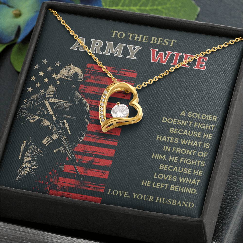 To the Best Army Wife  Best Army Wife Jewelry gift from husband Love and Support Necklace Emotional Support Jewelry Thank You Jewelry for Wives Unique Gift for Military Wives Romantic Gift for Army Wives My Beautiful Wife Jewelry Forever Together Necklace