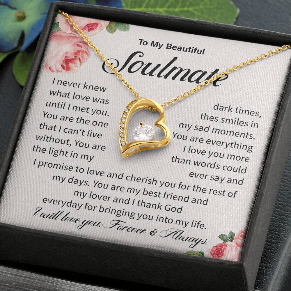 Soulmate Necklace Gift for Her – Love Message Card