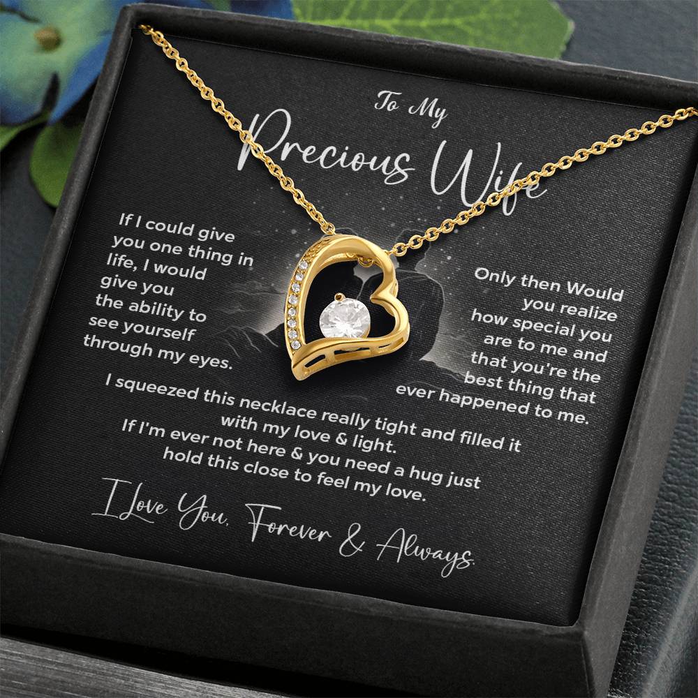 Romantic Necklace Gift for Precious Wife – Message Card