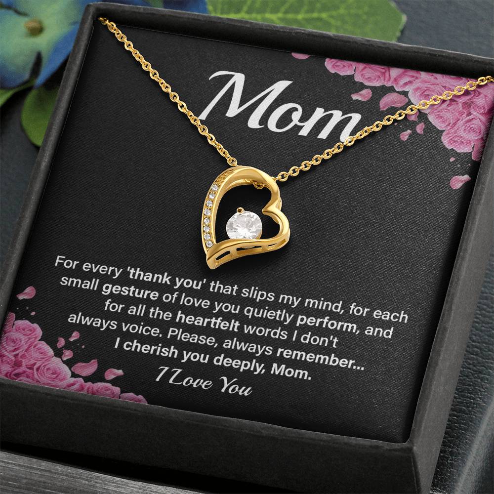 Heartfelt Mom Necklace Gift with Message Card