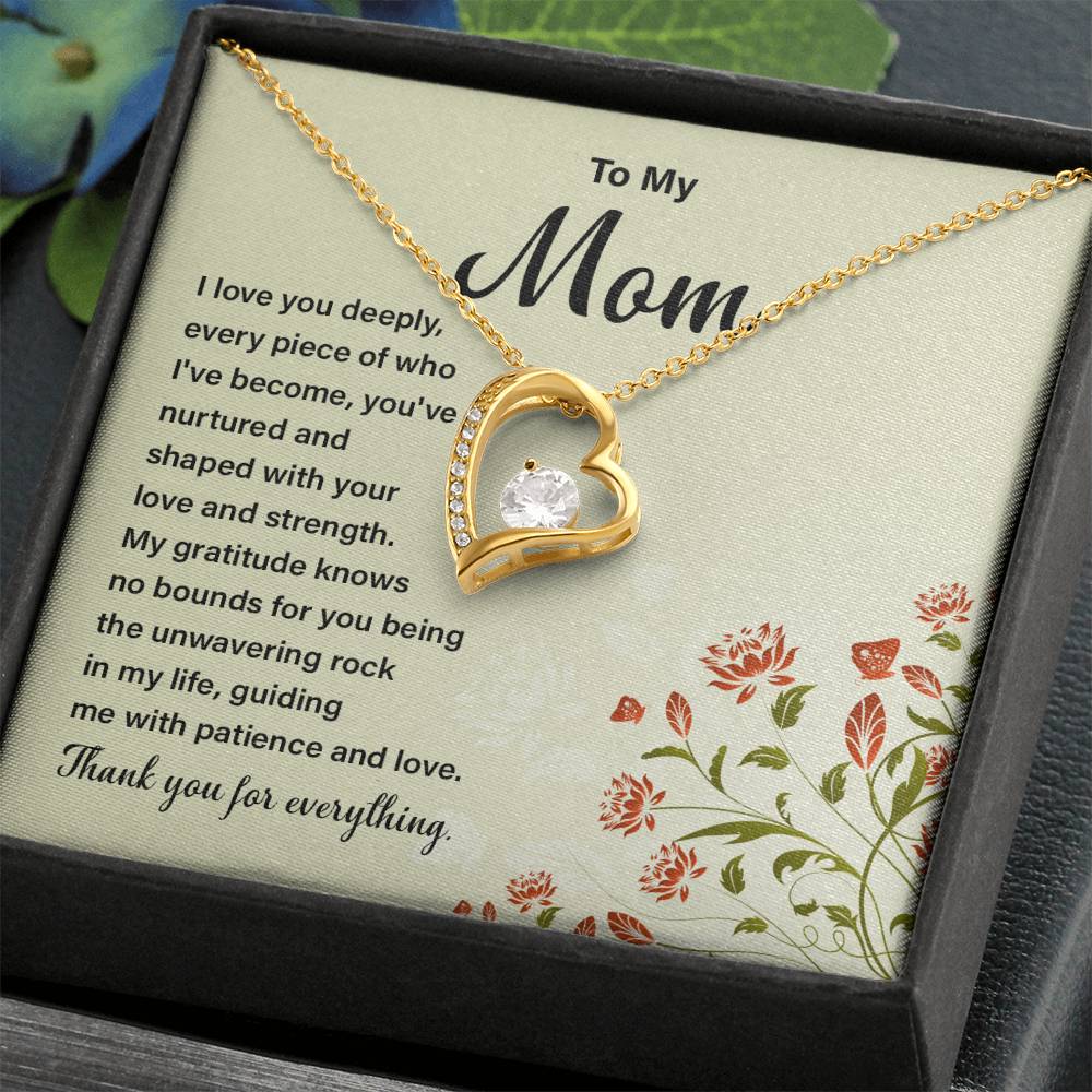 Daughter to Mom Heart Necklace Gift with Message Card