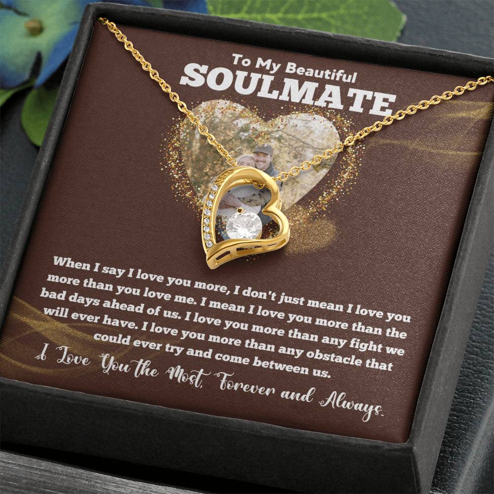 Soulmate Necklace Gift with Love Message
