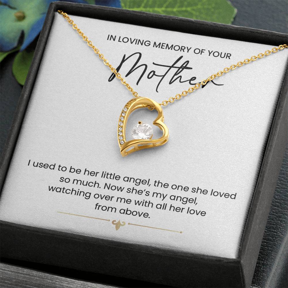 In Loving Memory Necklace For Mother – Heartfelt Memorial Jewelry Gift, From Her Little Angel To My Guardian Angel, Sentimental Keepsake For Eternal Love And Connection