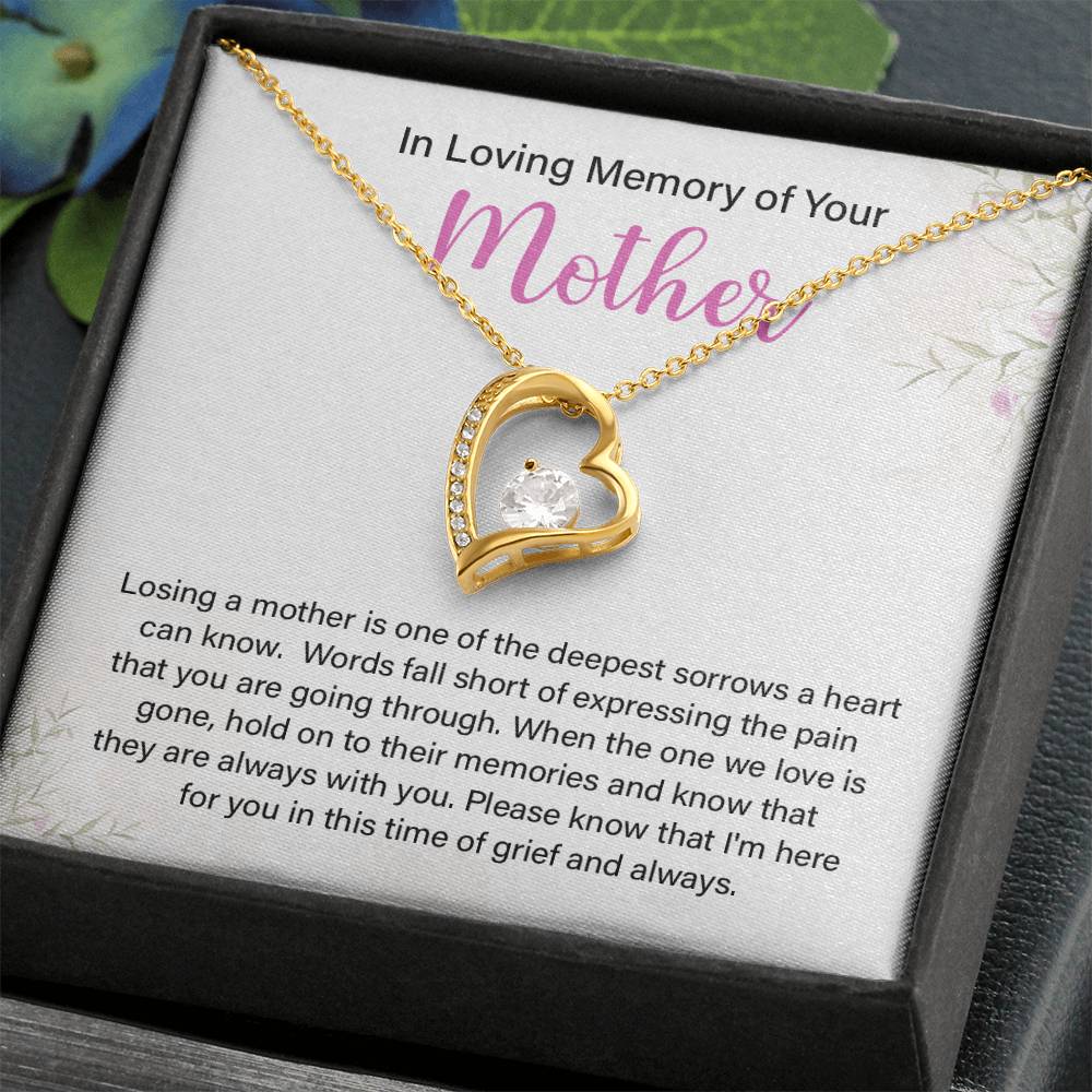 In Loving Memory Necklace For Mother – Sentimental Memorial Jewelry Gift, Her Love Lives On,' Comforting Keepsake For Support And Treasured Memories