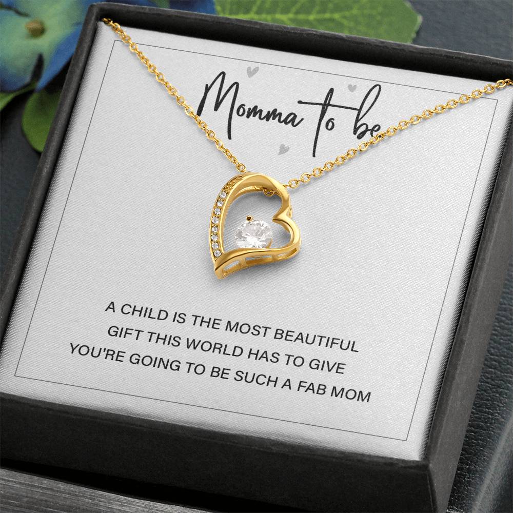 Momma To Be Necklace – Pregnancy Gift with Heartfelt Message