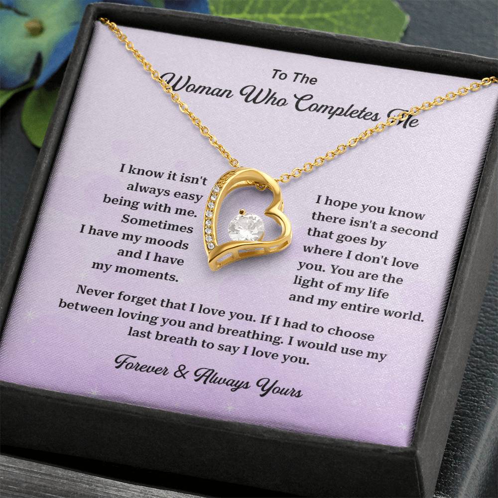 Gift for Woman Who Completes Me – Message Card Box