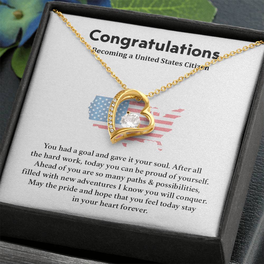 Congratulations Necklace For New U.s. Citizen  Necklace For New U.s. Citizen Gift For U.s. Citizenship Ceremony Necklace For Achieving U.s. Citizenship Jewelry For New U.s. Citizen Gift For U.s. Citizenship Achievement Necklace For U.S Citizenship Journey