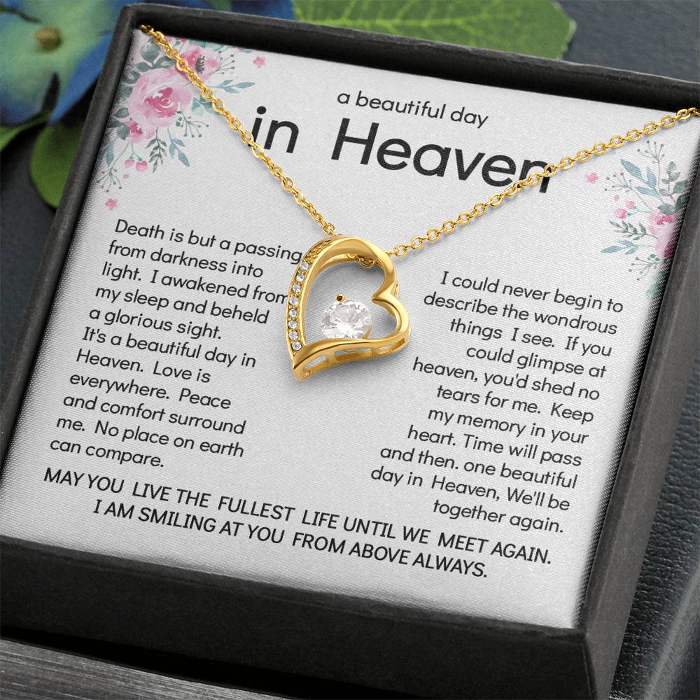 A Beautiful Day In Heaven Necklace – Heartfelt Memorial Jewelry Gift