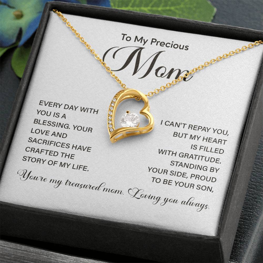 Mom Necklace from Son – Treasured Message of Gratitude and Love