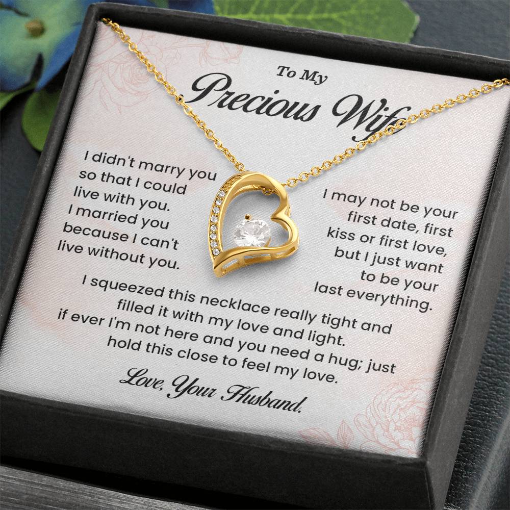 Gift for Precious Wife – Heart Necklace Message Box