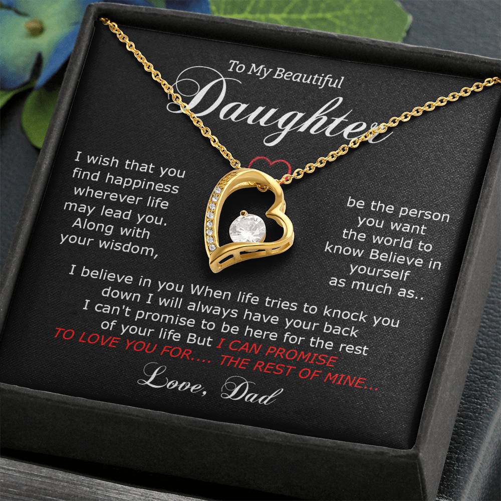 To My Daughter Necklace from Dad – Rest of Mine Love Message Card