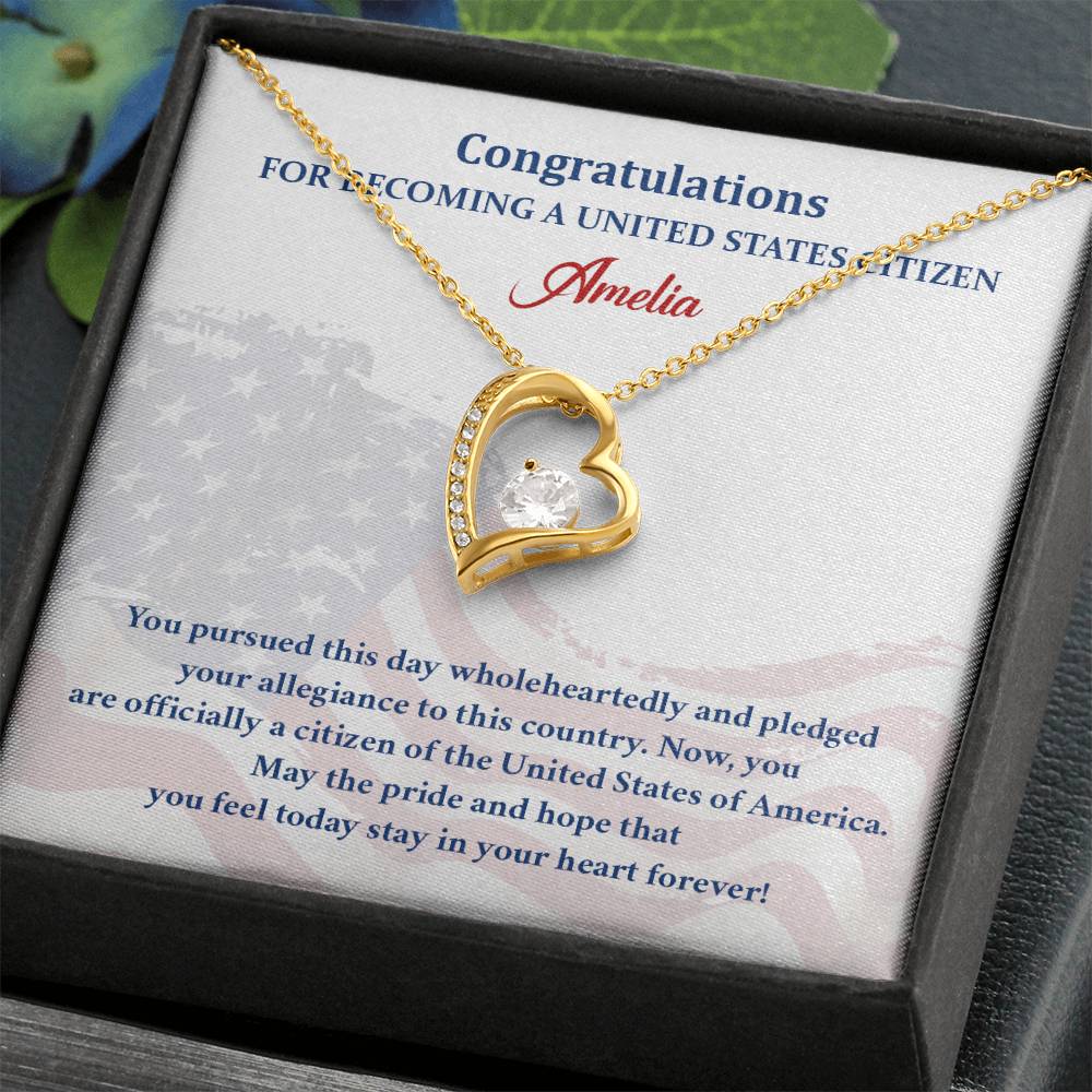 Congratulations Necklace For New U.s. Citizen Amelia Necklace For New U.s. Citizen Pledge Of Allegiance Necklace Gift For New U.s. Patriot U.s. Citizenship Success Necklace Gift For Citizenship Celebration Necklace For Proud New Citizen