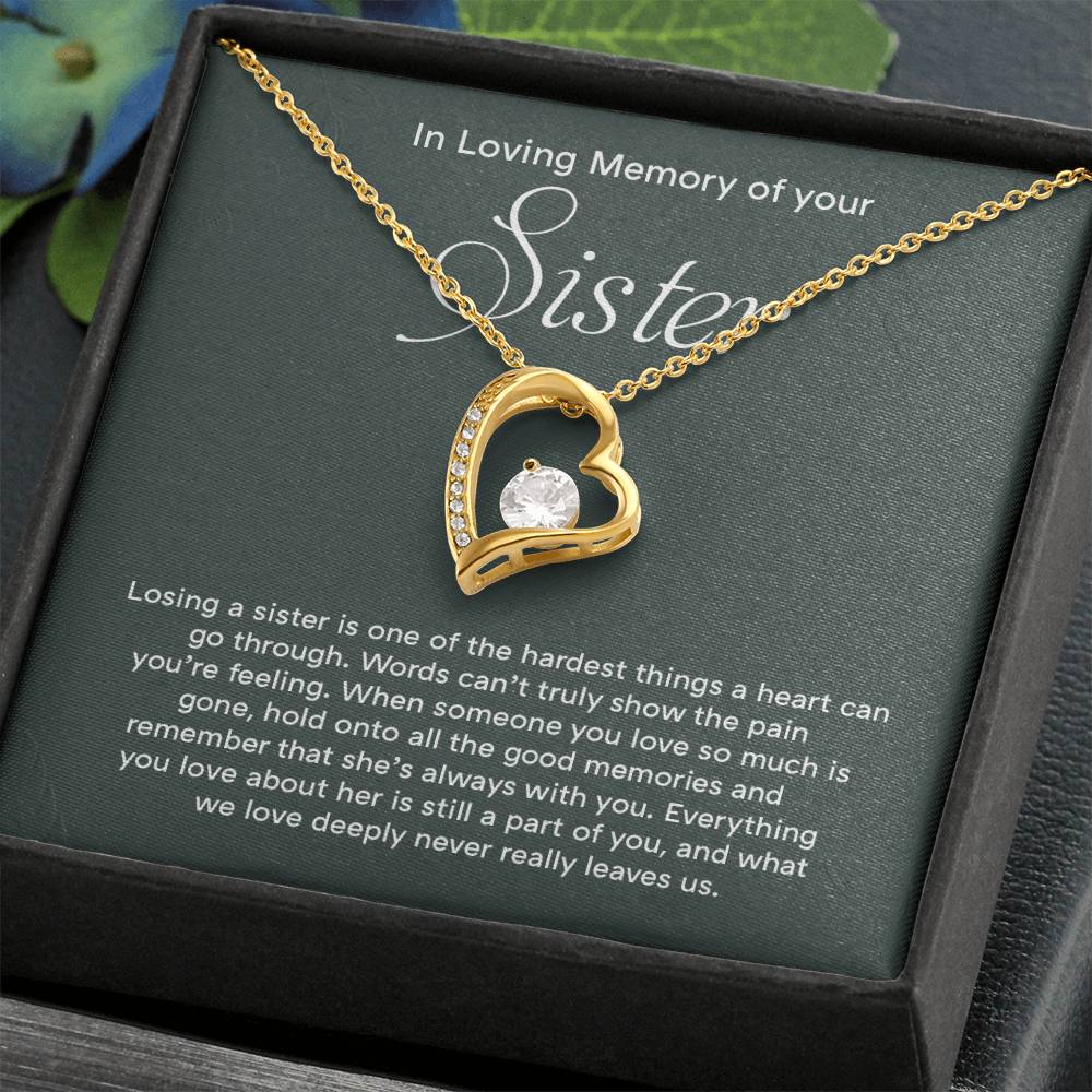 In Loving Memory Necklace For Sister – Sentimental Memorial Jewelry Gift, 'always In Your Heart,' Comforting Keepsake For Love And Cherished Memories
