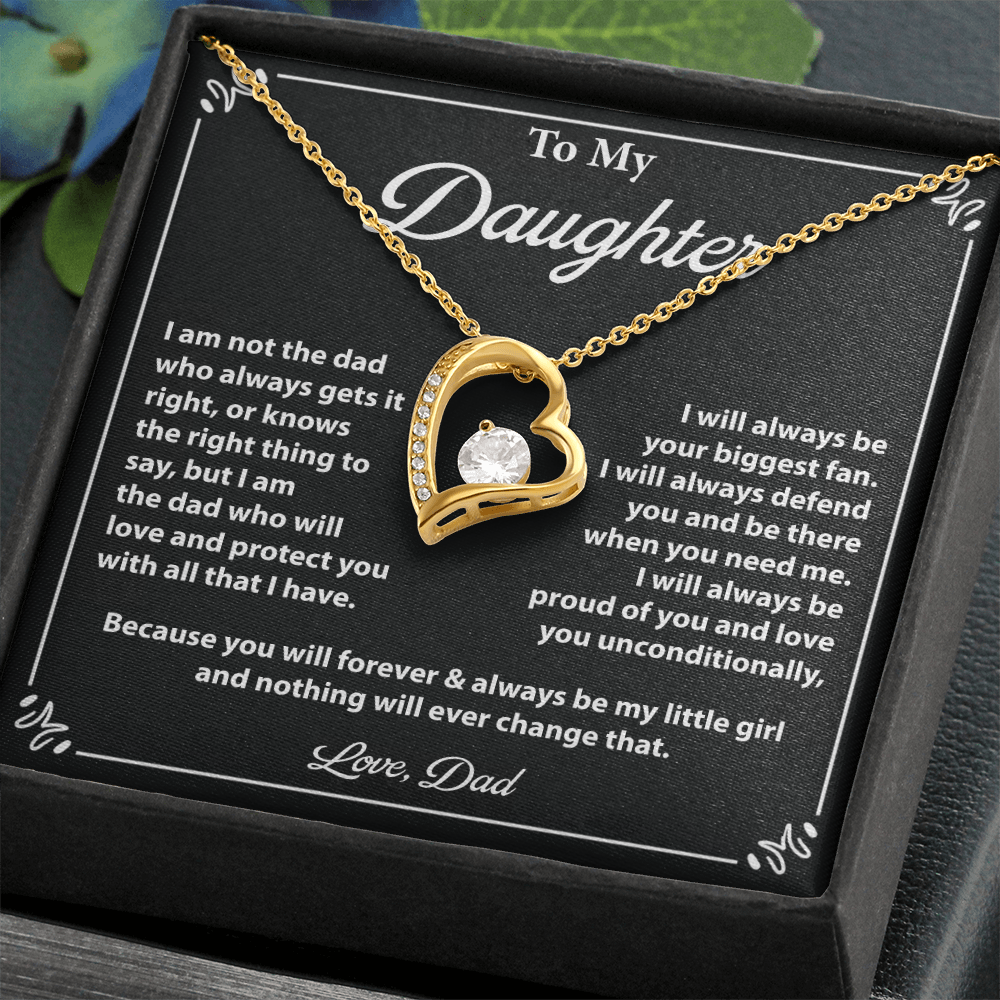 Daughter Necklace Gift from Dad with Message Card