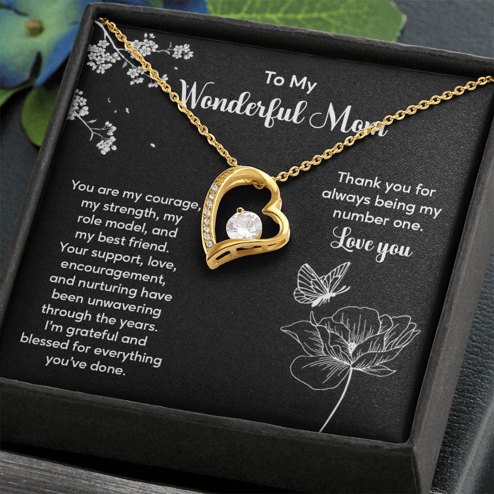 To My Wonderful Mom Elegant Jewelry Thoughtful Necklace For Family Love Sweet Gift For A Best Friend Heartfelt Necklace For Support And Care Sentimental Jewelry Thank You Pendant Beautiful Necklace Loving Gift For A Best Friend Loving Jewelry For Support