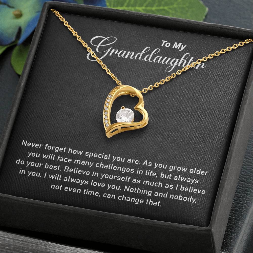 To My Granddaughter Necklace – Inspirational Gift with Card