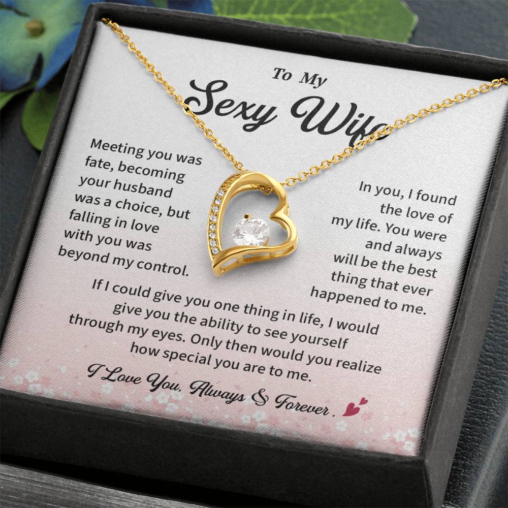 Sexy Wife Necklace Gift from Husband Romantic Pendant with Flirty Message Card