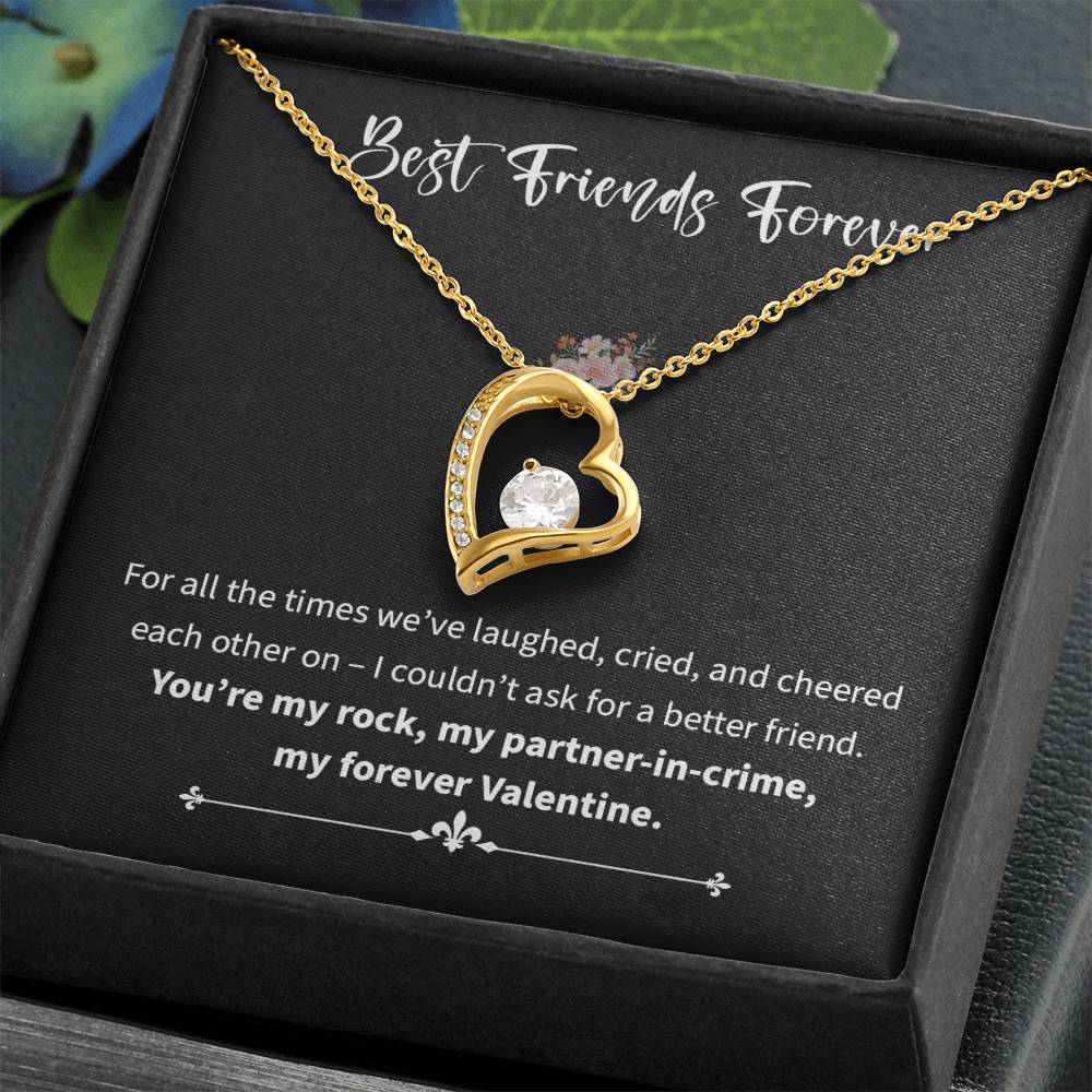 Best Friends Forever, Heartfelt Message With Necklace Happiness Necklace Celebrating Necklace Gift Of True Friendship Thankful For Your Unwavering Support Thank You Necklace Gift My Partner-in-crime Jewelry Forever Valentine Gift